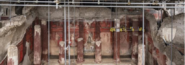 A Pompei scoperto un nuovo affresco in onore del dio del vino